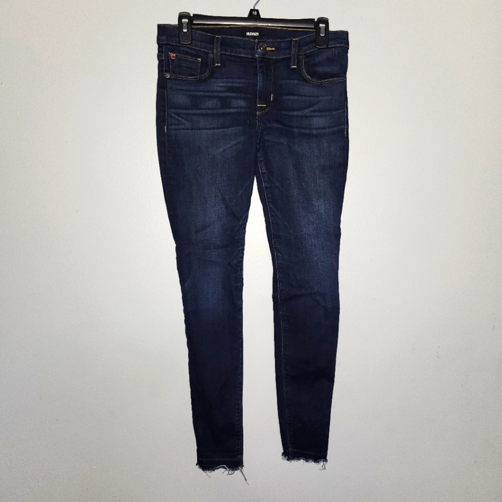Hudson women's jeans skinny raw hem blue size 28